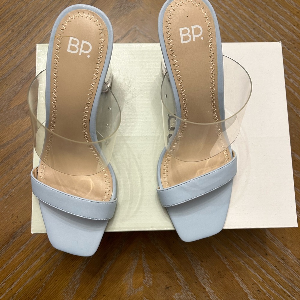 BP sandals clear heel
